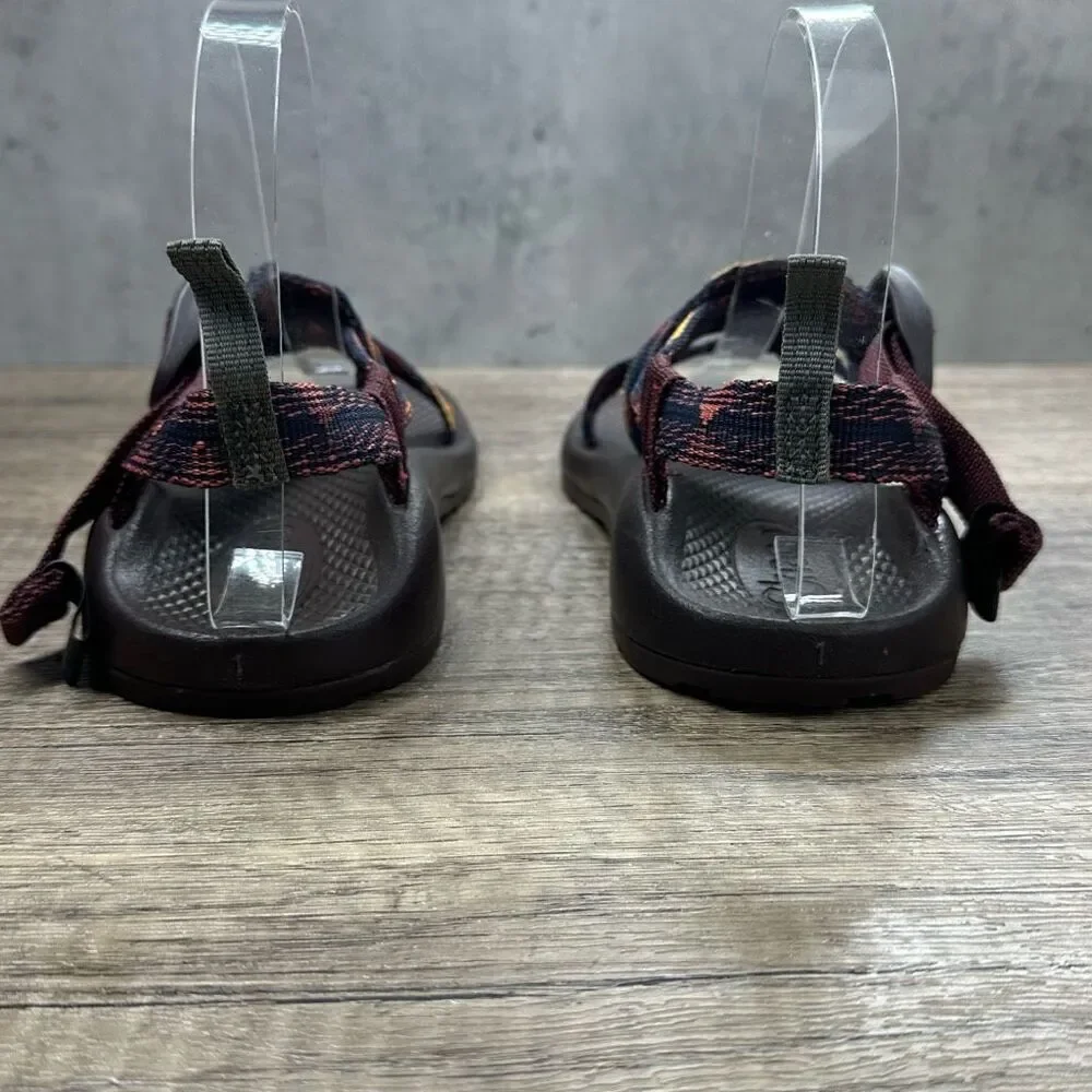 Chaco~Kids Z/1 EcoTread Footwear~Burgundy Multicolor Sandals~Size‎ 1